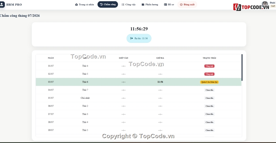 Website quản lý,quản lý nhân sự,hrm